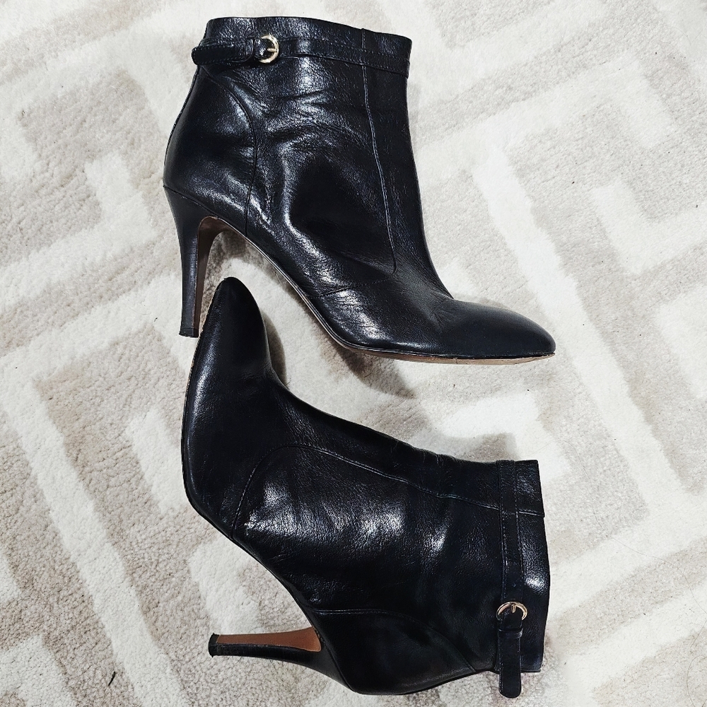 Nine West Mainstay Black Leather Zippered 4" Heel Women'z Boots